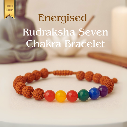 Energised Rudraksha Seven Chakra Bracelet