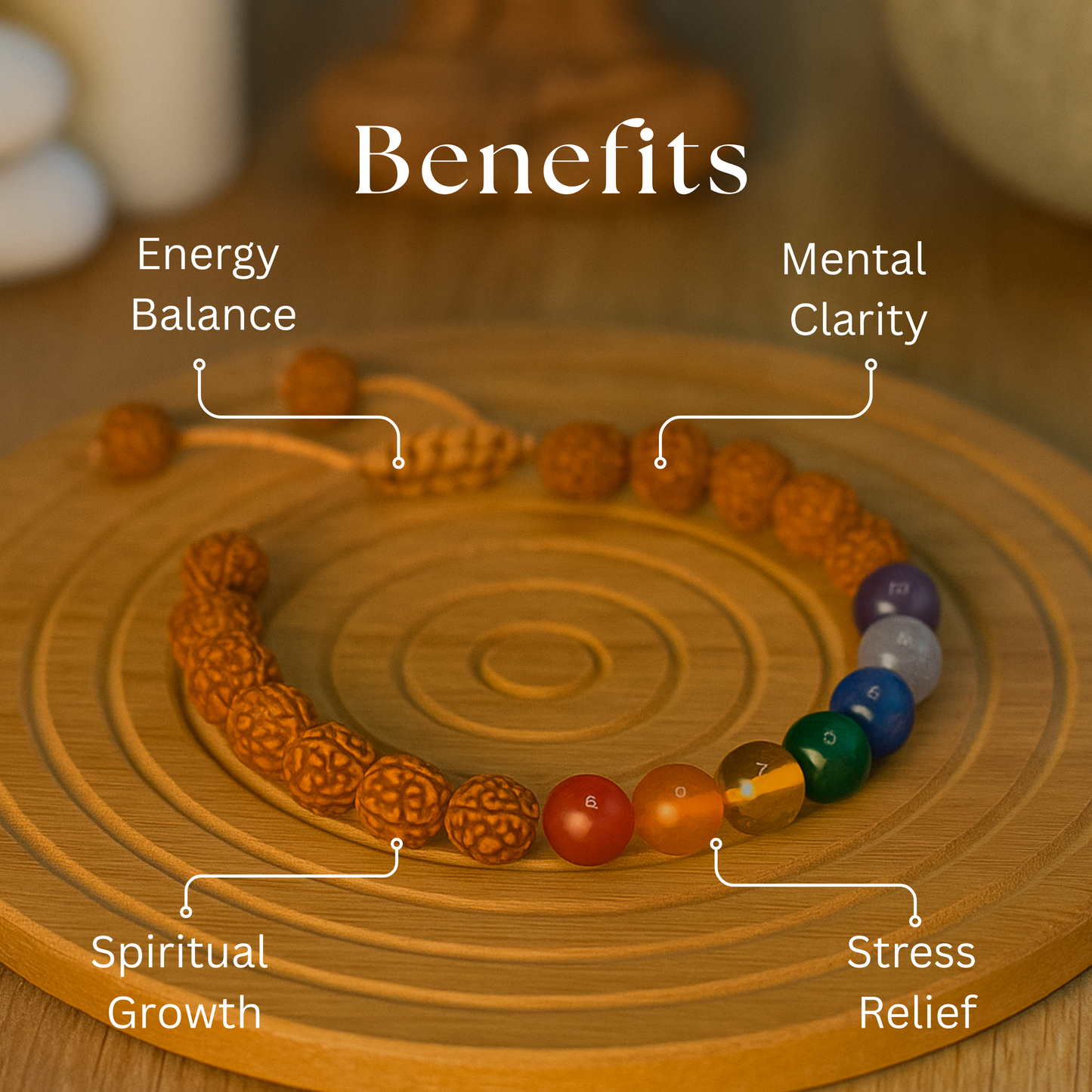 Energised Rudraksha Seven Chakra Bracelet