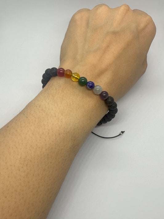 Lava Silver Trim Men's Bracelet