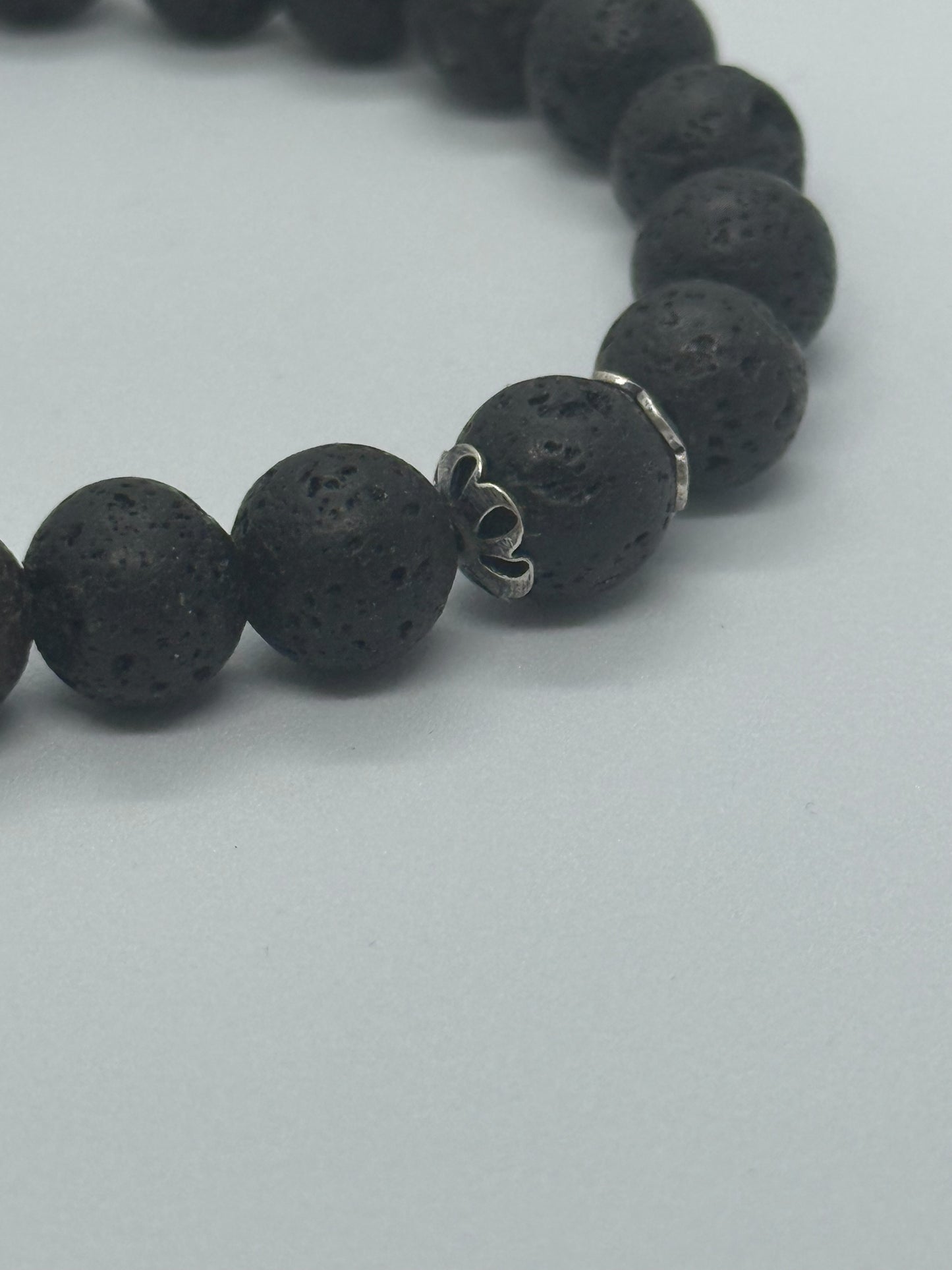 Lava Silver Trim Men's Bracelet