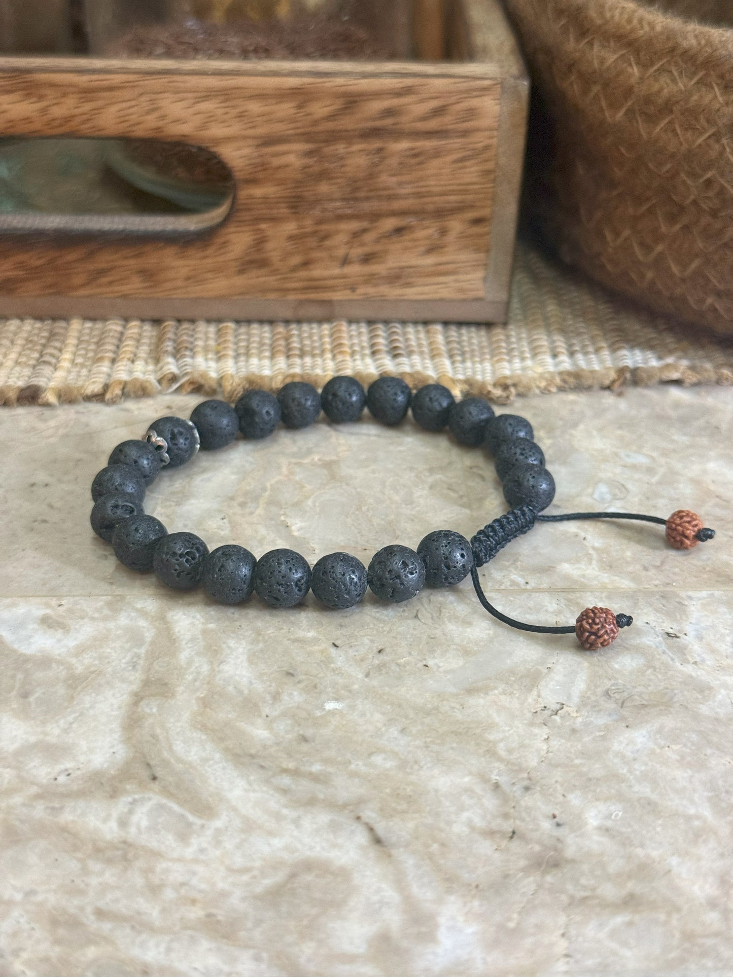Lava Silver Trim Men's Bracelet