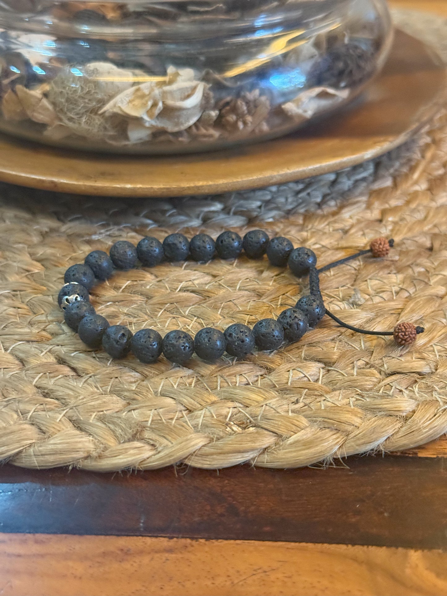 Lava Silver Trim Men's Bracelet