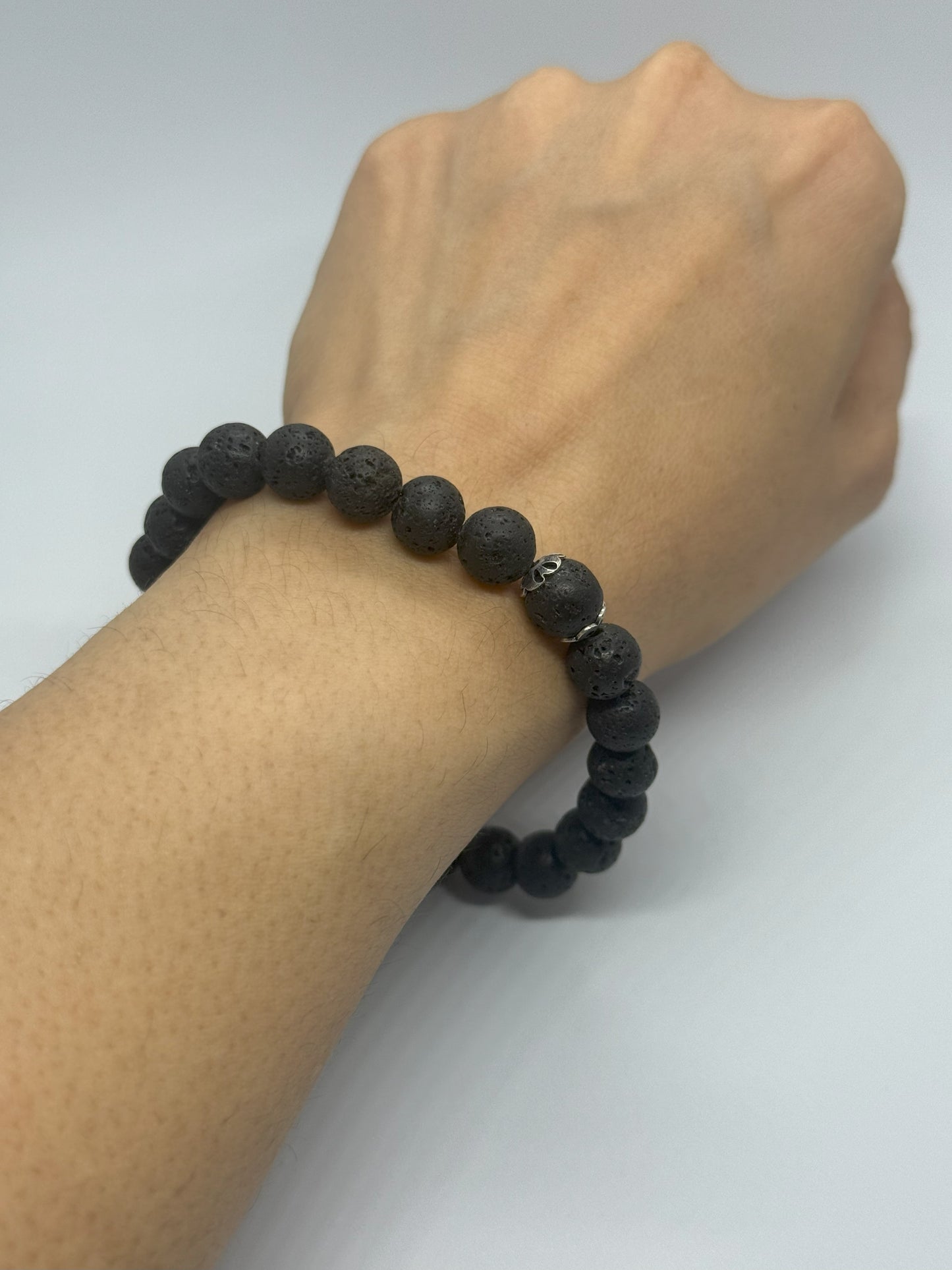 Lava Silver Trim Men's Bracelet