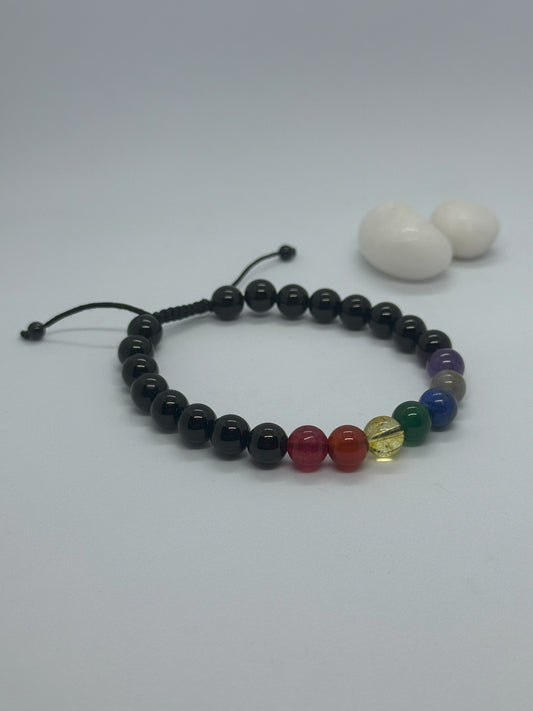 Onyx Energised Seven Chakra Bracelet