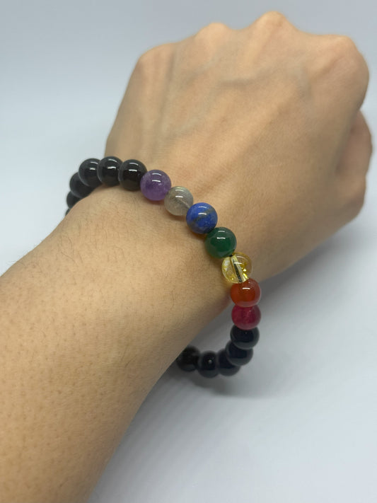 Onyx Energised Seven Chakra Bracelet